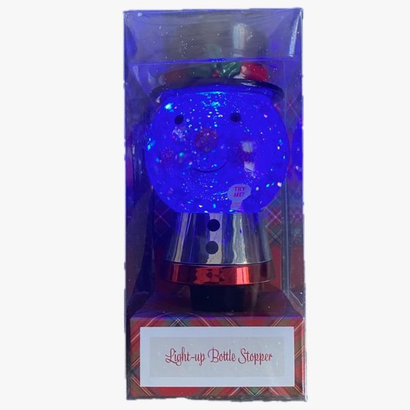 Sur la Table Light-up Bottle Stopper LED Light-up Snow Globe Snowman in Top-Hat - Picture 5 of 9
